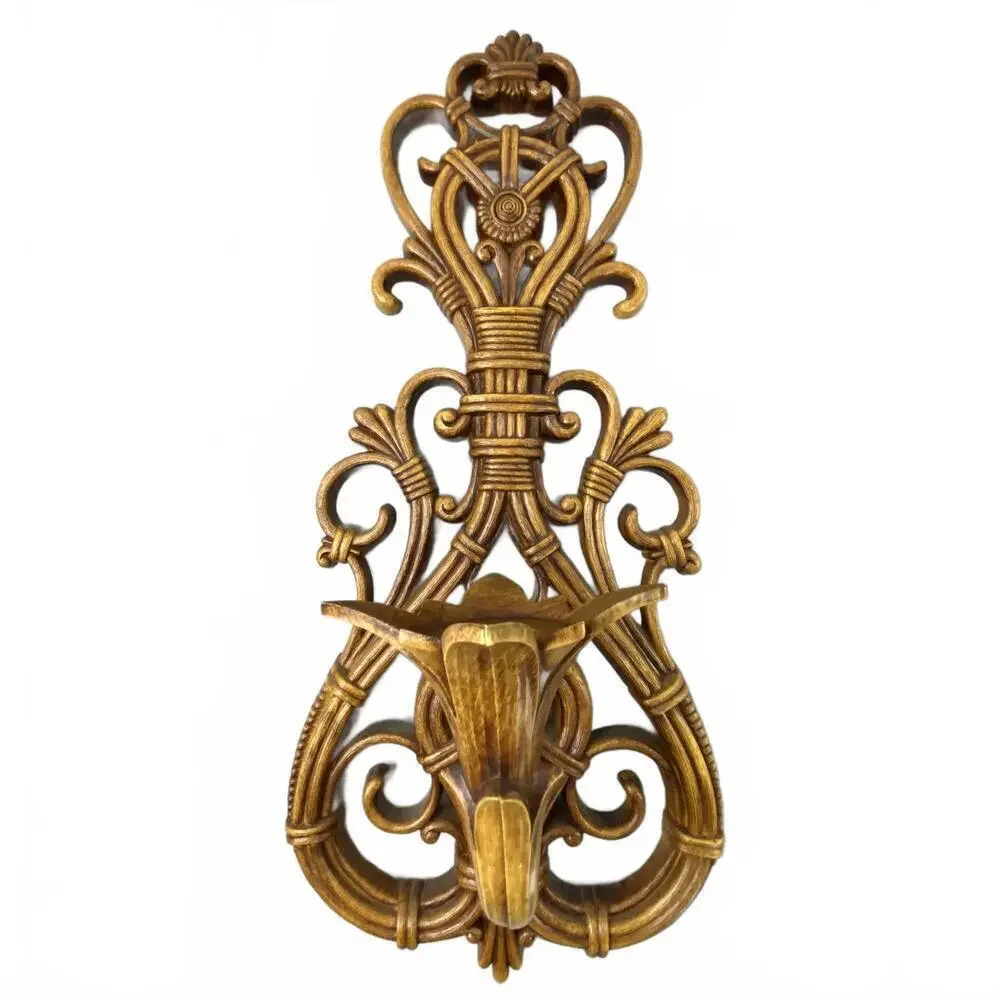 Vintage Ornate Wall Sconce - Decorative MCM Candle Holder